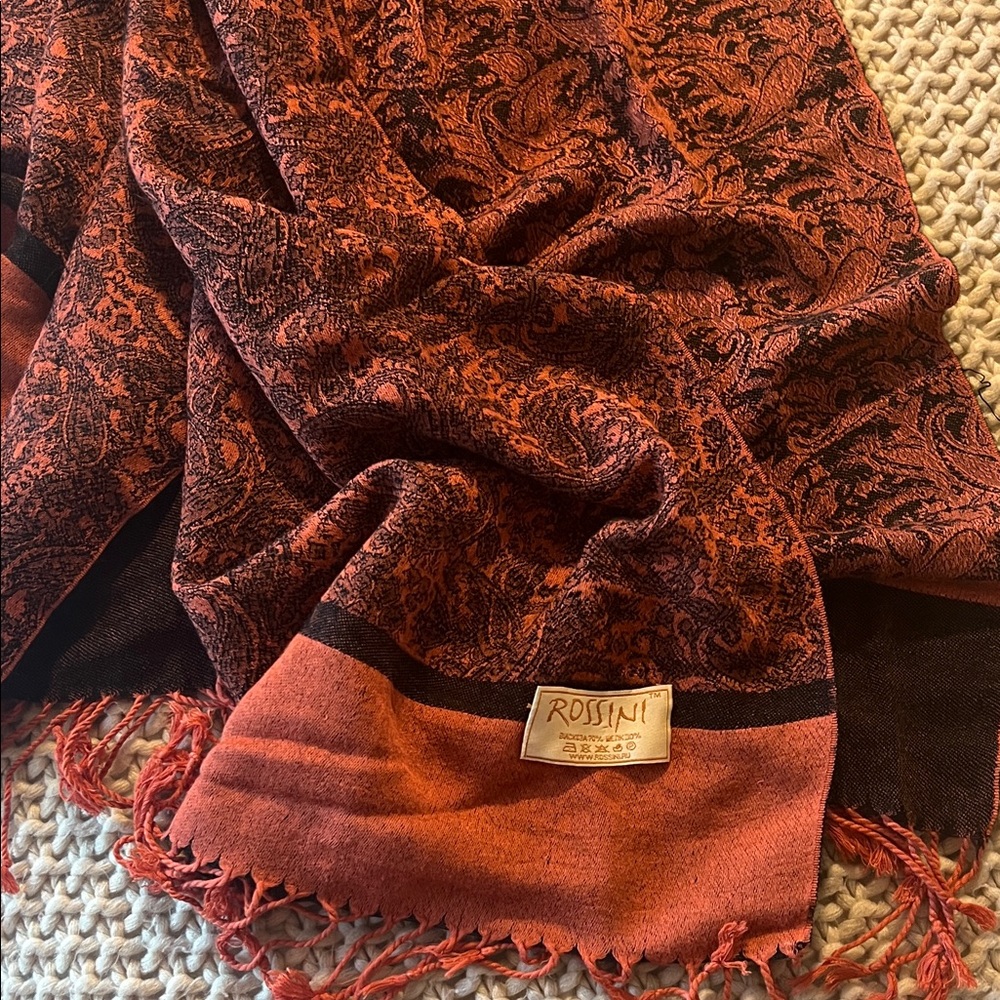 Red and Black Paisley Scarf